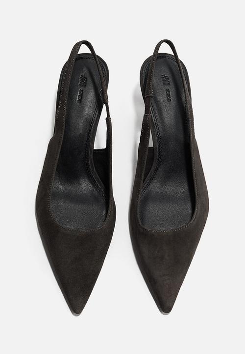 H&M - Pointed suede slingbacks - dark khaki green