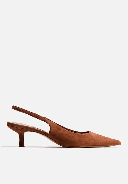 H&M - Pointed suede slingbacks - brown