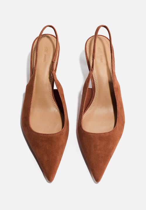 H&M - Pointed suede slingbacks - brown