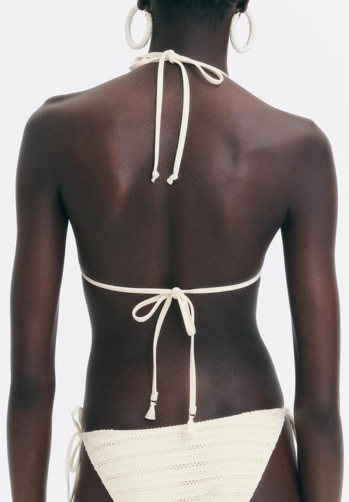 H&M - Padded triangle bikini top - cream