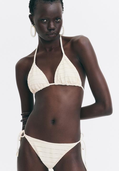H&M - Padded triangle bikini top - cream