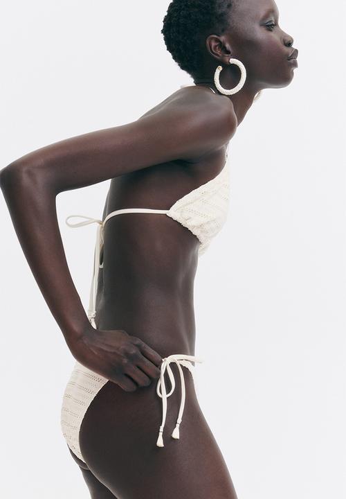 H&M - Padded triangle bikini top - cream