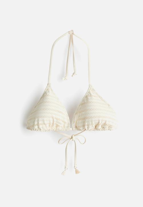 H&M - Padded triangle bikini top - cream