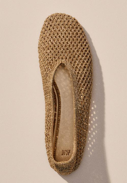 H&M - Braided ballet flats - gold-coloured