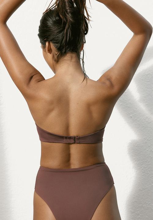 H&M - Padded balconette bikini top - dark brown