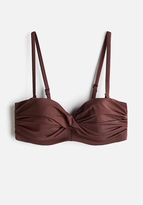 H&M - Padded balconette bikini top - dark brown