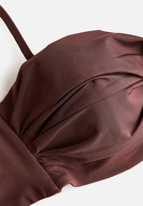 H&M - Padded balconette bikini top - dark brown