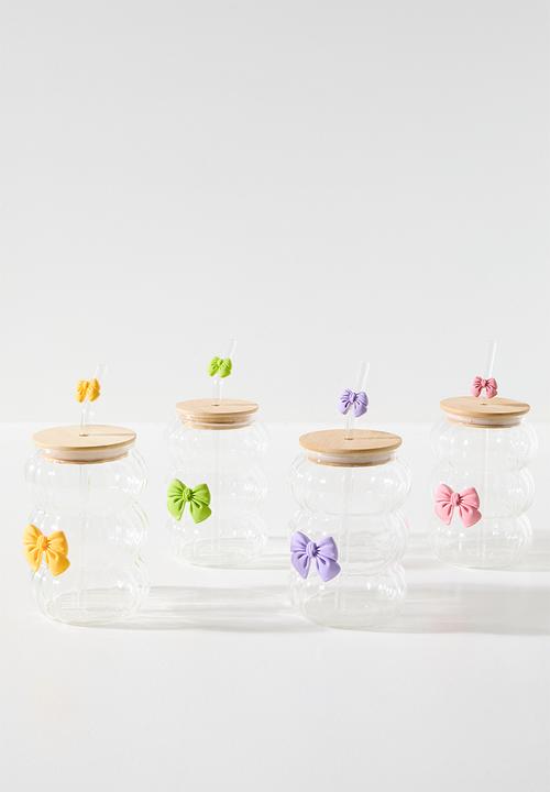Pop Candy - Tumbler with decorative bow - clear/pink