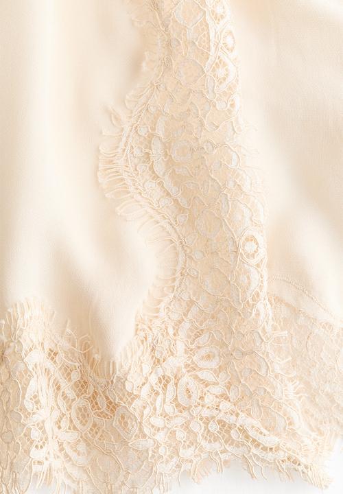 H&M - Lace-trimmed strappy top - cream