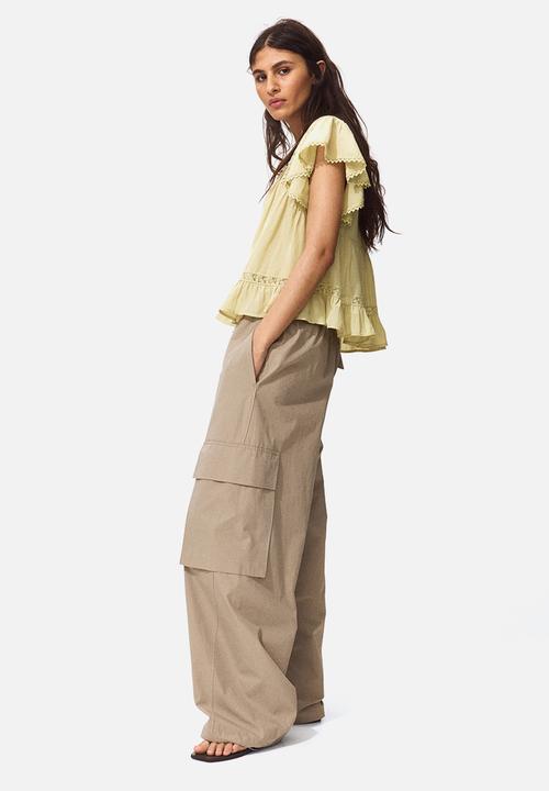 H&M - Lace-inset blouse - yellow