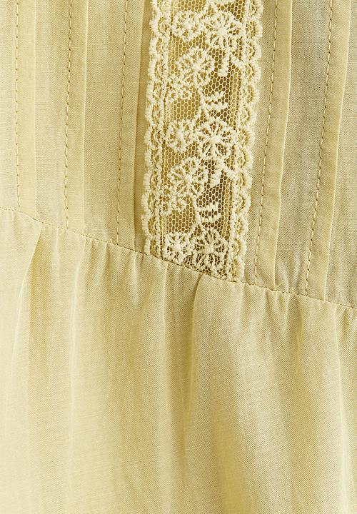 H&M - Lace-inset blouse - yellow