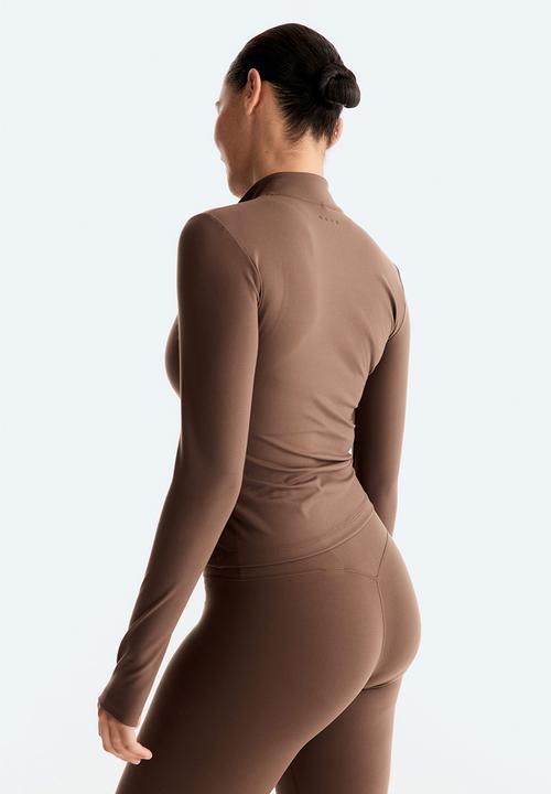H&M - Zip-through sports jacket with softmove - mocha
