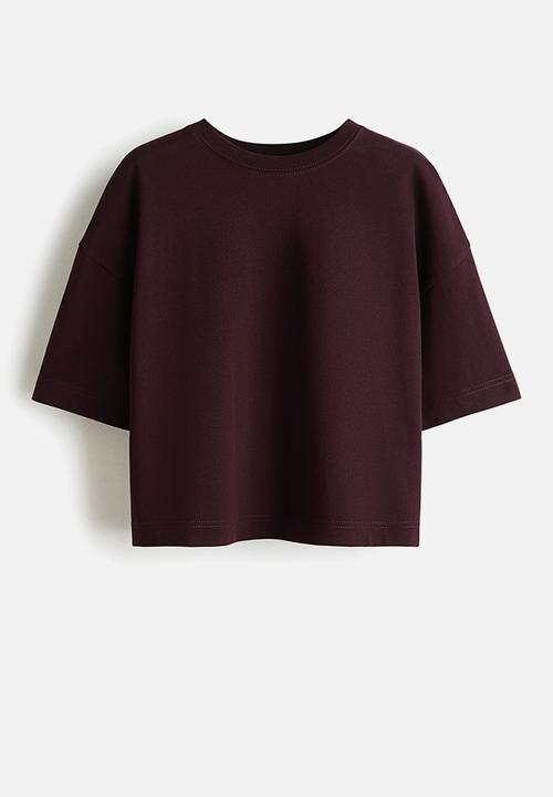 H&M - Boxy t-shirt - burgundy