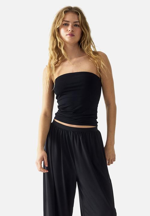 H&M - Gathered tube top - black