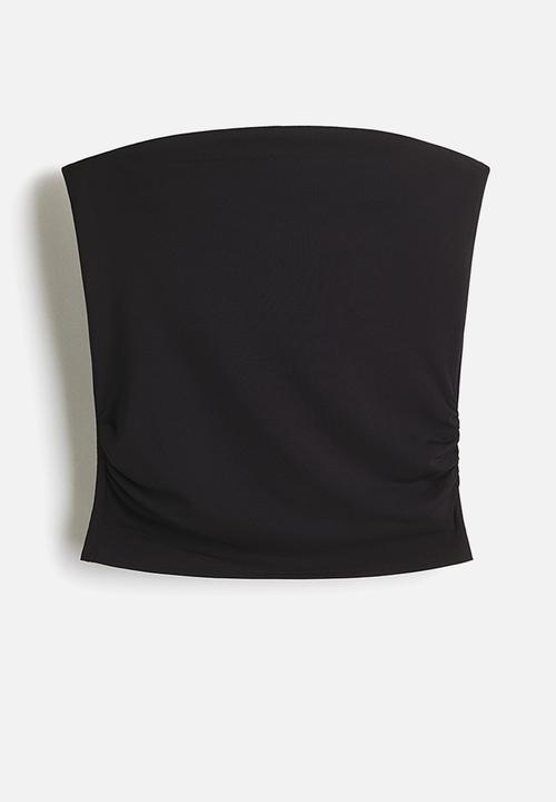 H&M - Gathered tube top - black
