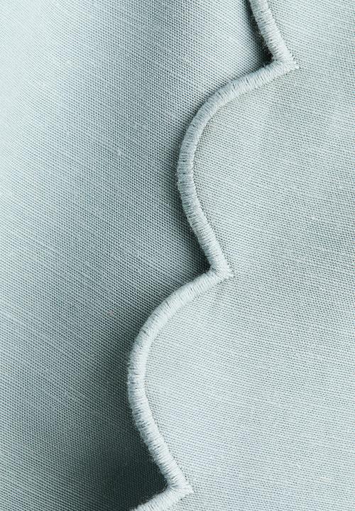 H&M - Scalloped-edge jacket - light dusty turquoise