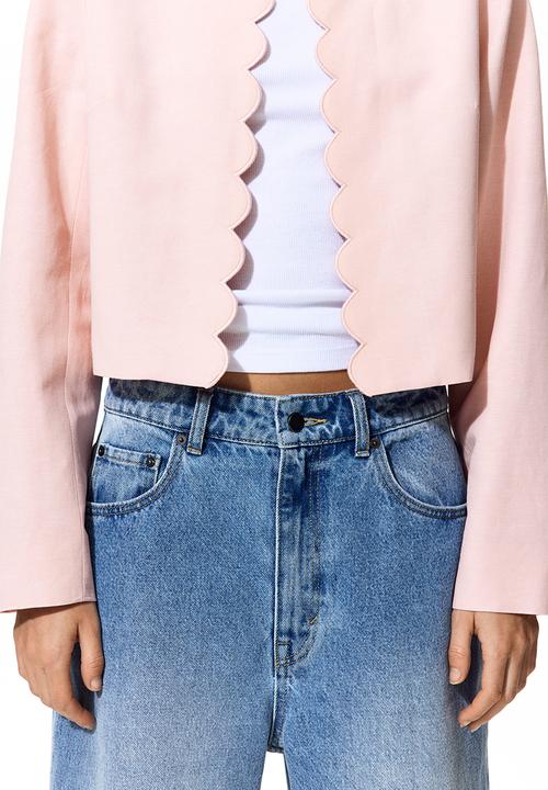 H&M - Scalloped-edge jacket - light pink