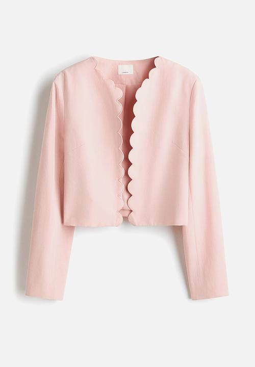 H&M - Scalloped-edge jacket - light pink