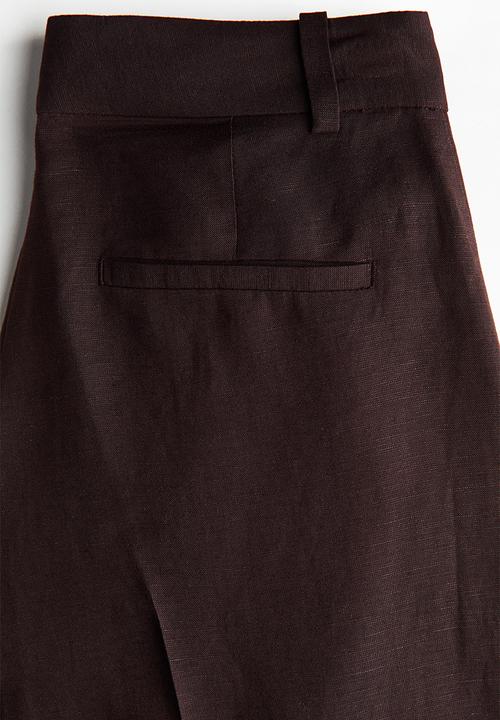 H&M - Wide linen-blend culottes - dark brown