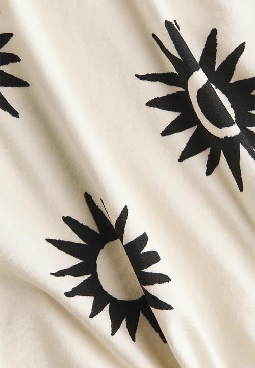 H&M - Tie-strap mini dress - light beige/sunbursts