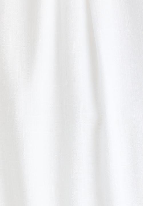 H&M - Wide linen-blend trousers - white