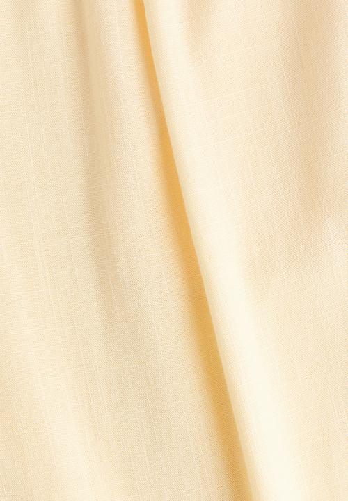 H&M - Wide linen-blend trousers - light yellow