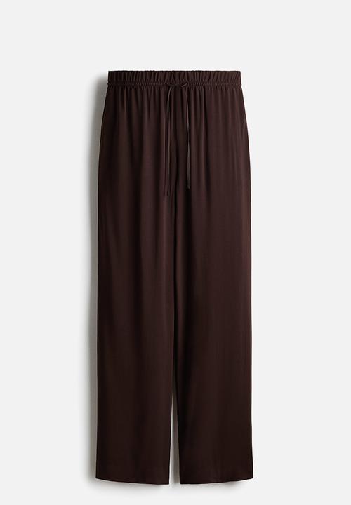H&M - Wide pull-on trousers - dark brown