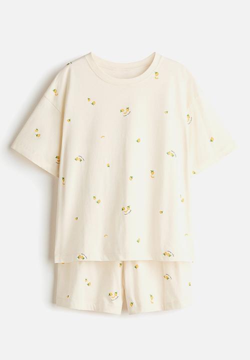 H&M - Printed pyjamas - cream/lemons