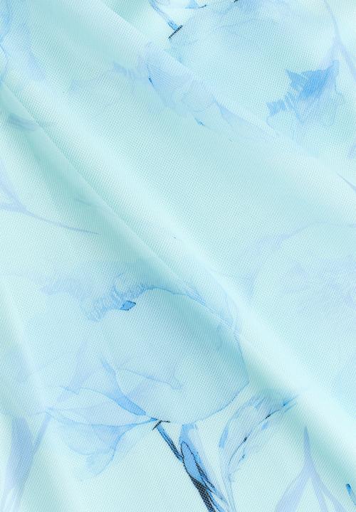 H&M - Mini mesh dress - light turquoise/floral