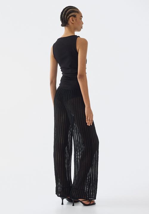 H&M - Textured net trousers - black