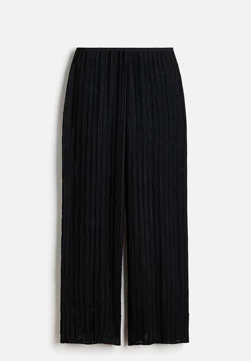 H&M - Textured net trousers - black