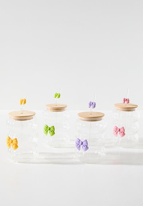 Pop Candy - Tumbler with decorative bow - clear/yellow