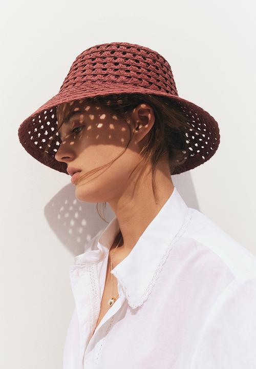 H&M - Straw hat - rust red