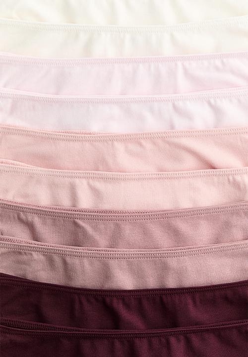 H&M - 10-pack hipster briefs - burgundy/dusty pink