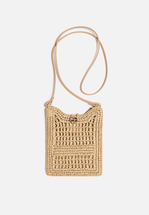 H&M - Straw phone bag - beige