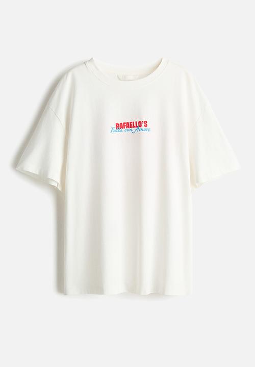 H&M - Oversized T-shirt - white/rafaello's