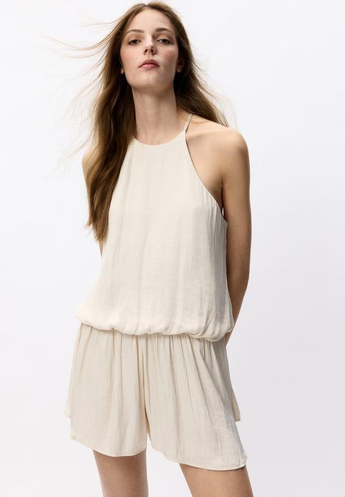 H&M - Draped playsuit - light beige