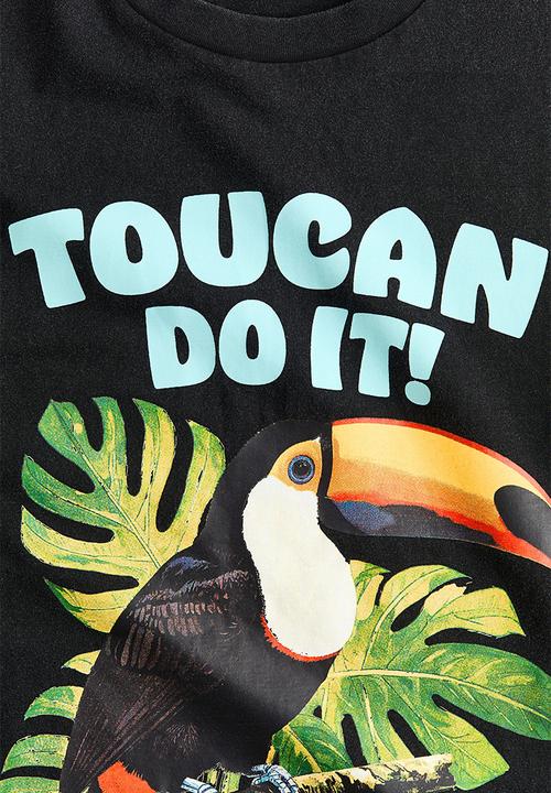 H&M - Appliquéd t-shirt - black/toucan