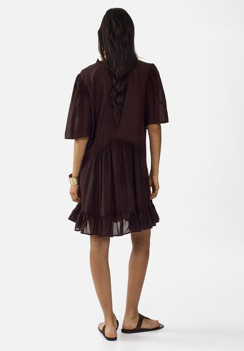 H&M - Viscose-blend tunic dress - dark brown