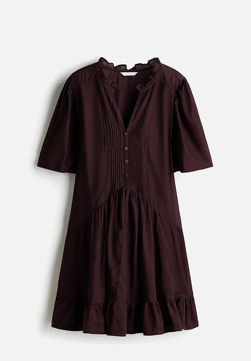 H&M - Viscose-blend tunic dress - dark brown