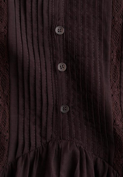 H&M - Viscose-blend tunic dress - dark brown