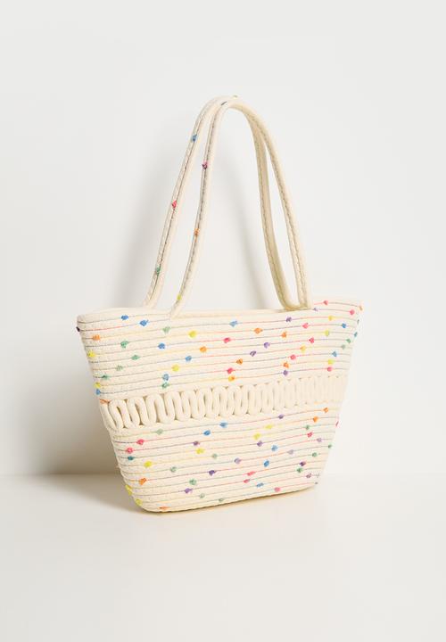 Pop Candy - Confetti rope tote bag - cream