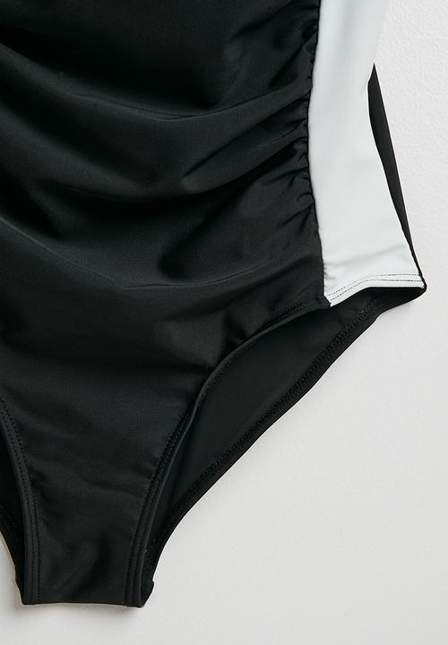 Pop Candy - Contrast side panel bikini - black/white