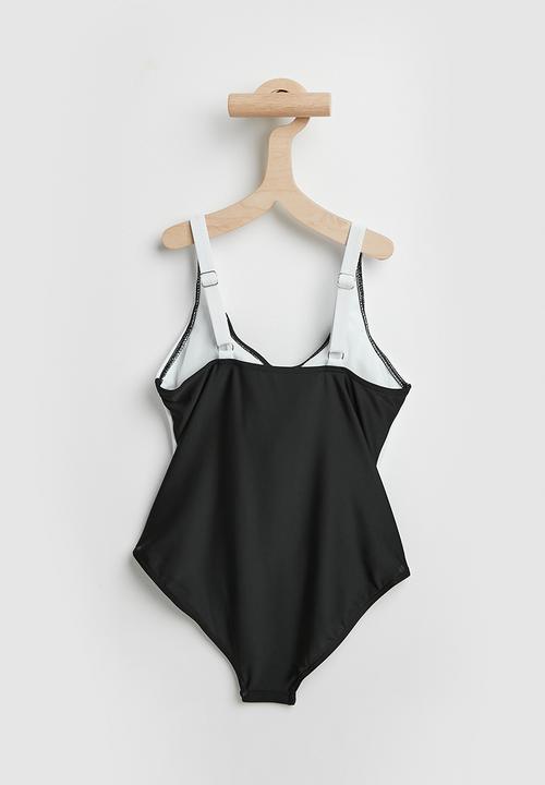 Pop Candy - Contrast side panel bikini - black/white