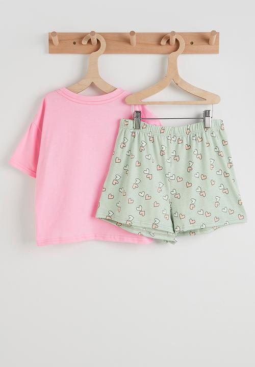 Pop Candy - Pj set - pink/grey/heart aop
