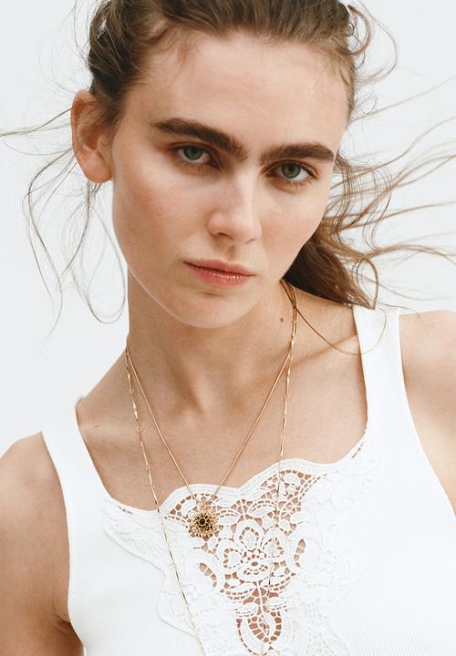 H&M - Lace-detail top - white
