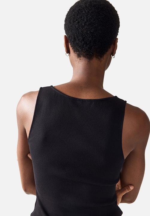 H&M - Lace-detail top - black