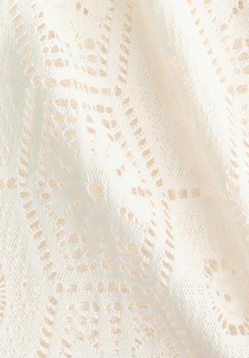 H&M - Crochet-look button-front top - cream