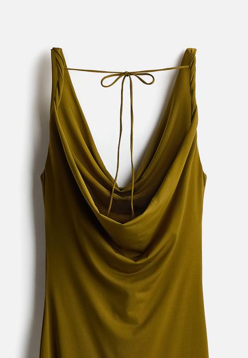 H&M - Draped jersey dress - olive green