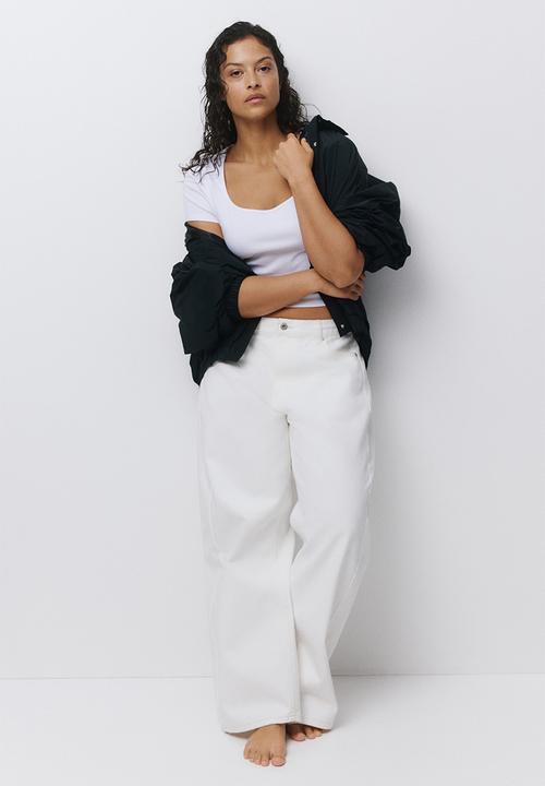 H&M - Ribbed cotton T-shirt - white